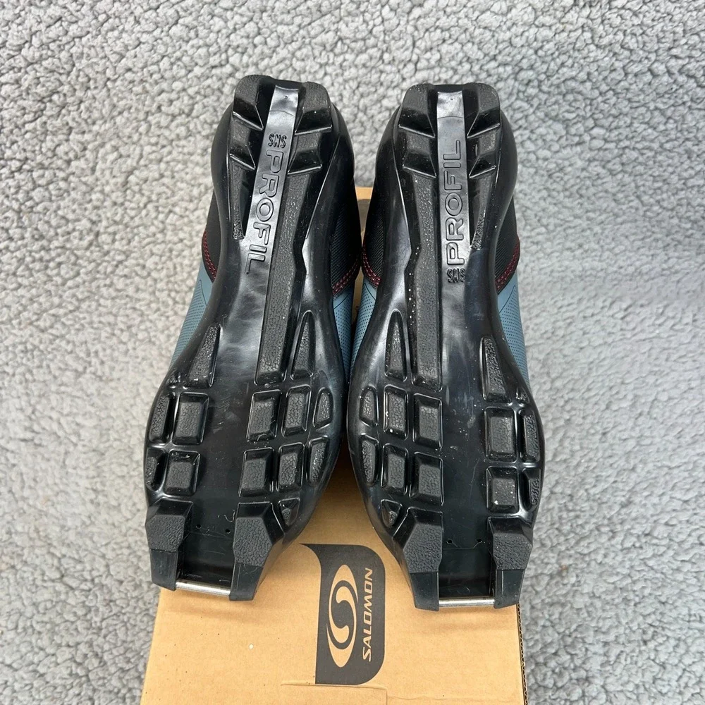 Salomon Escape 5 TR Black Red Cross Country Lace Zipper Ski Boots Men 4.5 22.5